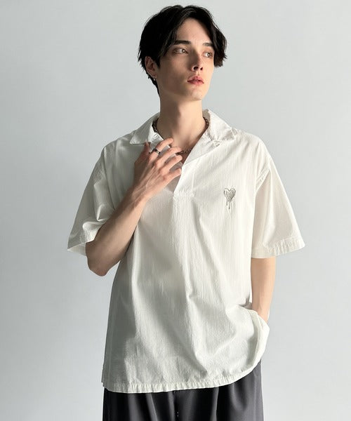 Cotton100%  Ripstop Open Collar Pullover Shirt／コットン100％リップストップ素材オープンカラープルオーバーシャツ co1150012