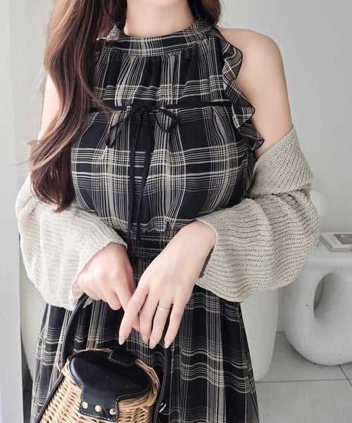 【mily bilet】女性らしさを引き立てるディテールが魅力。アメスリ リボンタイワンピース (ロング丈) mi1019120