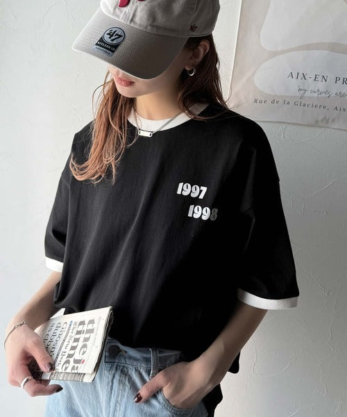 ゆるっとカジュアルに。半袖リンガーフロッキーテニスTシャツ ce1020214