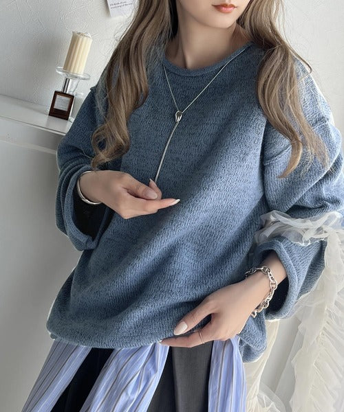 《Javaジャバコラボ》こなれシルエット。くるっとロールネックミックスカラーニット jv1260292