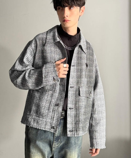 【Classical Origin】「今季トレンド。」ツイード素材ショート丈ジャケット／Tweed Short Jacket co1150060