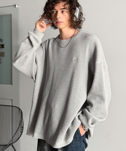 【Classical Origin】「ヘビーウェイト一択。」綿100％ワッフルクルーネックビッグTシャツ／Cotton 100% Waffle Crew Neck Big T-Shirt co0780014