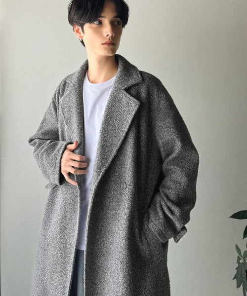 【Classical Origin】「余裕を魅せる。」フェイクウールロングチェスターコート／Fake Wool Long Chester Coat ao1010465