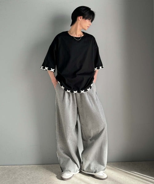 トレンドライクなゆるシルエット。【メンズ】ステッチデザインTシャツ（半袖） cm1010407