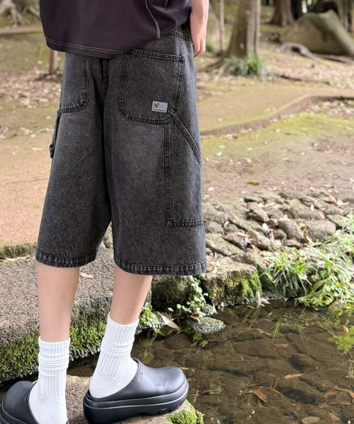 「新定番ハーフデニム。」ベルトデザイン ペインター ハーフデニムパンツ／Belted Design Painter Half Denim Pants co1150029