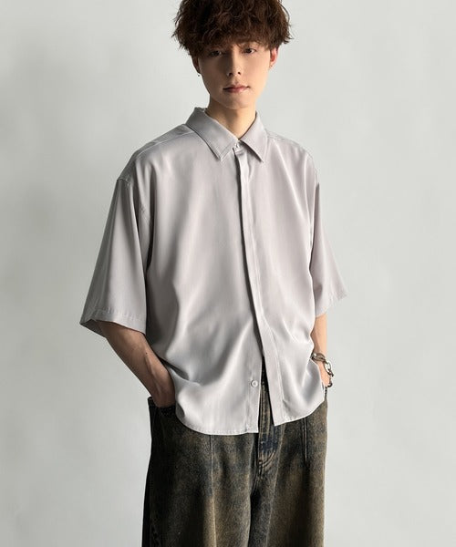 Cropper Box Style Hidden Placket Shirt ／比翼デザインショート丈シャツ co1010005