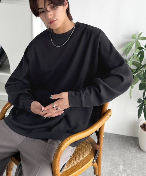 【Classical Origin】「大人シンプル。」ドルマンスリーブダンボール素材ビックTEE（長袖）／Dolman Cardboard Big Tee ao1260455