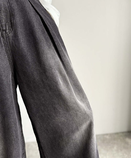 【Classical Origin】「Aライン即完成。」変形3タックスーパーワイドデニム／Unique Three-Tuck Super Wide Denim co0900005