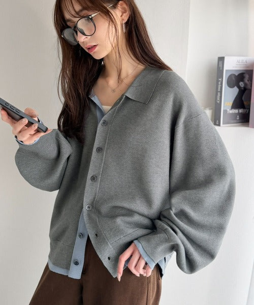 きちんと感に、差し色の遊び心を。ミラノリブ配色ニットシャツ / MILANO RIB COLOR BLOCK KNIT SHIRT co1020004