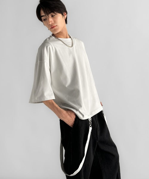 Belt Design Transformable Cropped T-Shirt／脱着式ベルトデザインショート丈Tシャツ co1150015