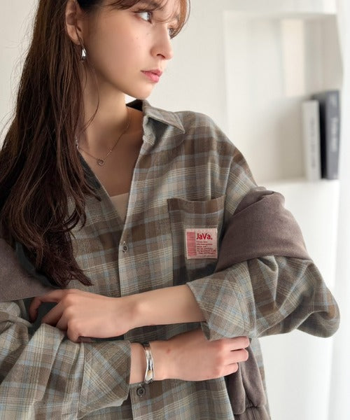 《JaVaジャバコラボ》コットンのぬくもりを羽織る。綿100%起毛素材ベーシックチェック柄シャツ（長袖） jo1010070