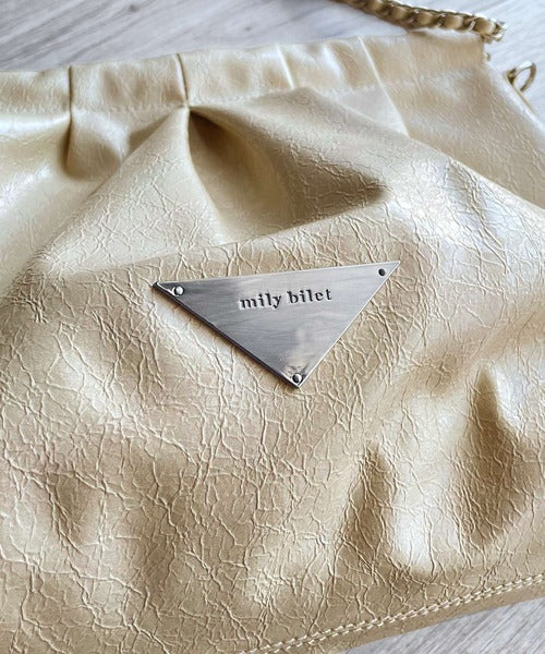 【mily bilet】洗練デザイン＆機能性。エンボス加工フェイクレザー2WAYショルダーバッグ mi1159047