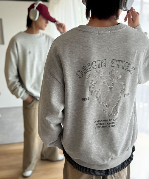 【Classical Origin】バックスタイルで魅せるベーシックな一枚。Rooster Back Embroidered Sweat Trainer／ルースターバック刺繍スウェットトレーナー co1010039