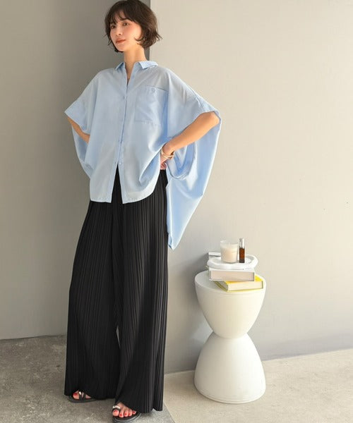 動きやすさと存在感を兼ね備えた着回し抜群の一枚◎セミワイド プリーツパンツ ce1015086