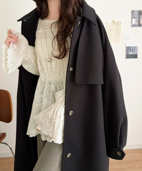 甘さも華やかさも、ぜんぶ盛り♪キャンディスリーブシャーリングデザインシアートップス（長袖） ce1010677