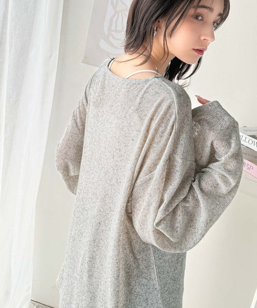 リラクシングなゆるニット。オーバーサイズグランジシアーニットトップス(長袖) ce1010421