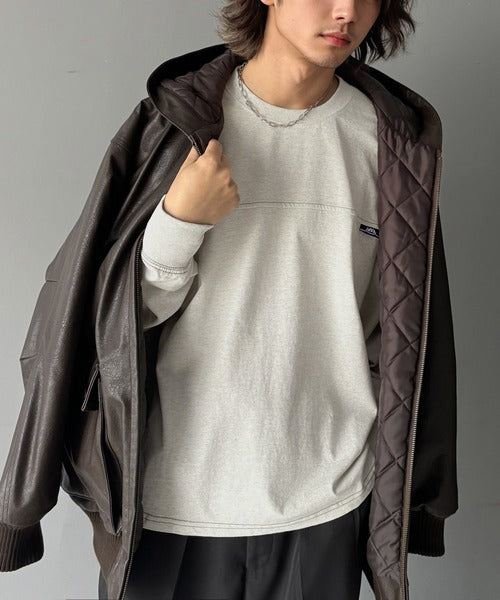《Javaジャバコラボ》胸元javaネーム綿100%長袖フットボールTシャツ jm1050131