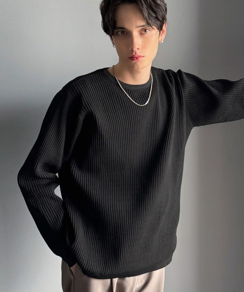 【Classical Origin】「ベーシックの必需品。」サーマルクルーネックニット/Thermal Crew Neck Knit ao1260480