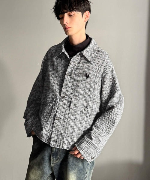【Classical Origin】「今季トレンド。」ツイード素材ショート丈ジャケット／Tweed Short Jacket co1150060