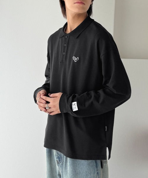 【Classical Origin】「上質な日常。」胸刺繍入り鹿の子ポロシャツ（長袖）／Embroidery Basic Polo Shirt co1150052