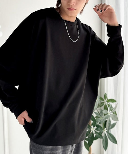 【Classical Origin】「大人シンプル。」ドルマンスリーブダンボール素材ビックTEE（長袖）／Dolman Cardboard Big Tee ao1260455