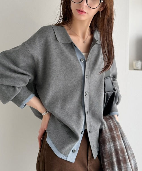 きちんと感に、差し色の遊び心を。ミラノリブ配色ニットシャツ / MILANO RIB COLOR BLOCK KNIT SHIRT co1020004