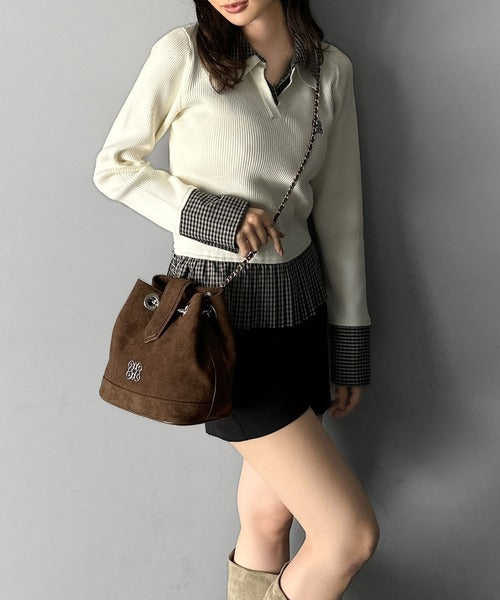 【mily bilet】わがまま叶える、最強おでかけバッグ♪ロゴプレート使いチェーン巾着バッグ mi1179057