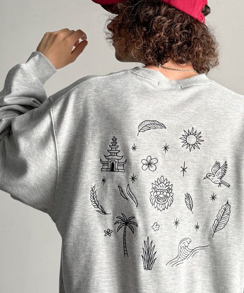 【Classical Origin】「背中で魅せる。」バック刺繍入りスウェットトレーナー（長袖）／Back Embroidery Sweat Trainer co1150043