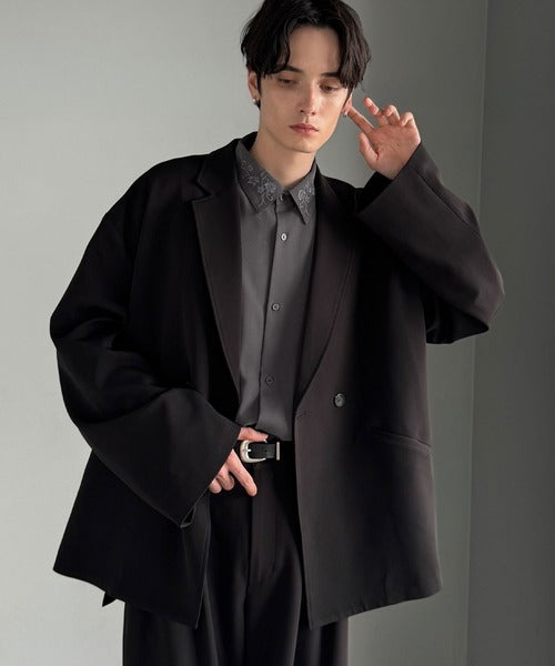 【Classical Origin】「繊細×モード」。刺繍使いルーズドレープシャツ（長袖）／Embroidery Loose Drape Shirt co1010025