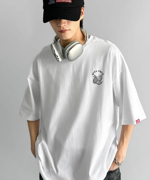 《JaVaジャバコラボ》周りと差がつくアート感。綿100％ タイ☆トロピカルフルーツ柄☆ビッグTシャツ jv1029128