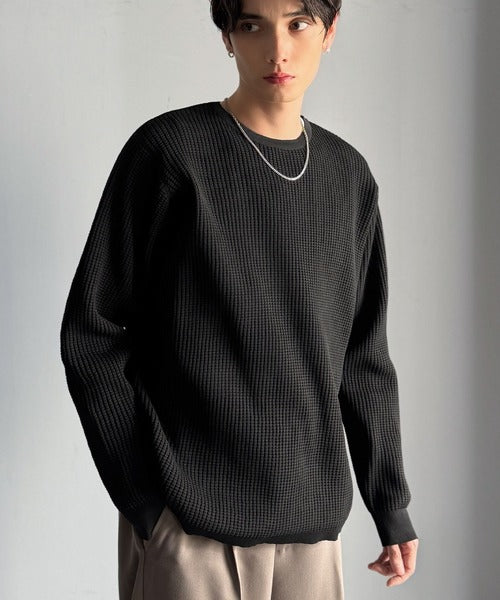 【Classical Origin】「ベーシックの必需品。」サーマルクルーネックニット/Thermal Crew Neck Knit ao1260480