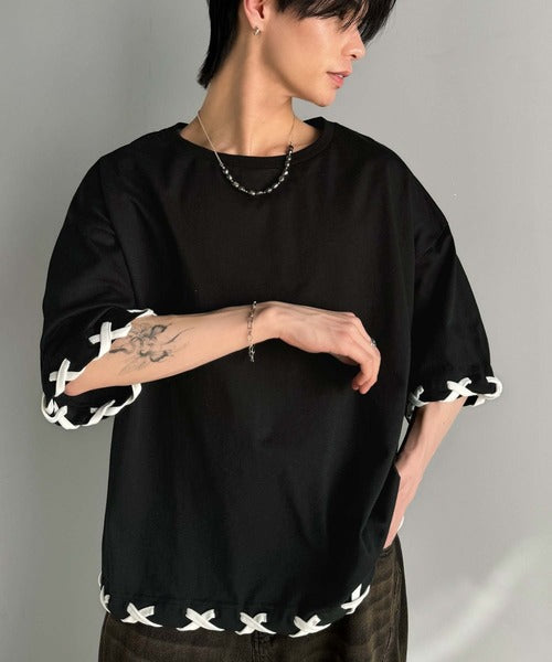トレンドライクなゆるシルエット。【メンズ】ステッチデザインTシャツ（半袖） cm1010407