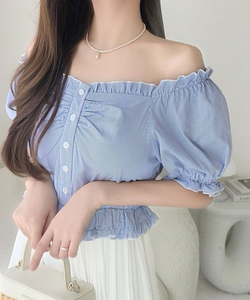 【mily bilet】1枚2役♪レイヤード風の着こなしが完成。2Wayパフスリーブブラウス×プリーツスカートドッキングワンピース (ロング丈) mi1139109