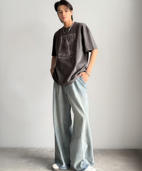 「1着でキマる。」ピグメント加工マットグラフィック柄Tシャツ / Pigment-Washed Matte Graphic T-Shirt co1150028