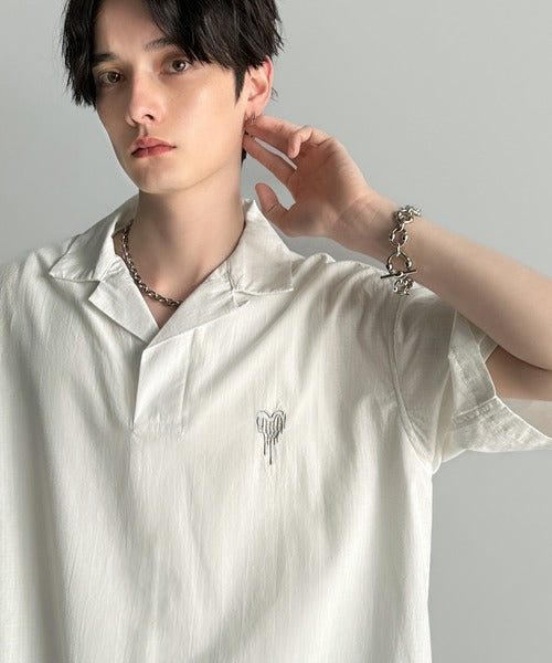 Cotton100%  Ripstop Open Collar Pullover Shirt／コットン100％リップストップ素材オープンカラープルオーバーシャツ co1150012