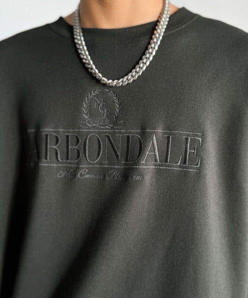【Classical Origin】刺繍カレッジロゴ裏起毛スウェット／Embroidered College Logo Fleece Sweatshirt ao1330040