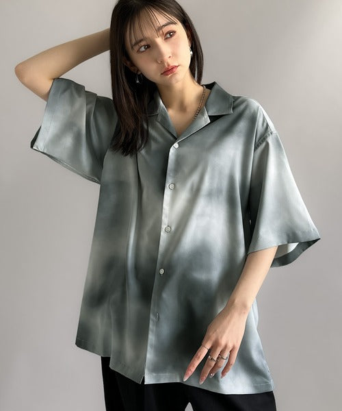 Oversized Drape Half Sleeve Shirt/総柄プリントオーバーサイズドレープ半袖シャツ co1150014