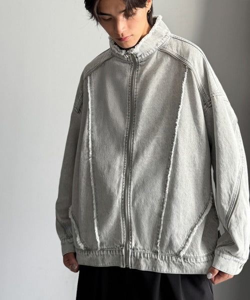 【Classical Origin】「都会的スタイル。」綿100%ヴィンテージ加工フリンジデニムジャケット/100% cotton vintage fringe denim jacket co1010028