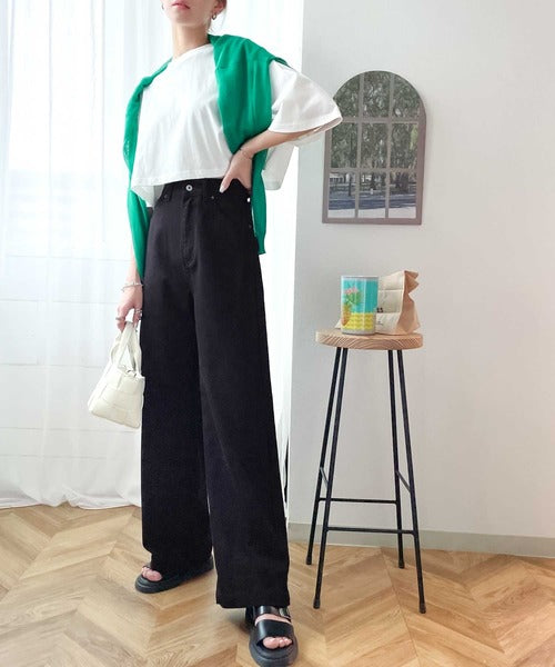 美シルエット。ハイウエストルーズデニムパンツ ce0900001