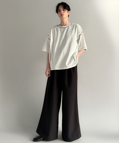 【Classical Origin】「1枚でも羽織でも。」インサイドアウト仕様2wayダブルジップTシャツ／Inside-Out Oversized Double-Zip 2way T-Shirt co1150018
