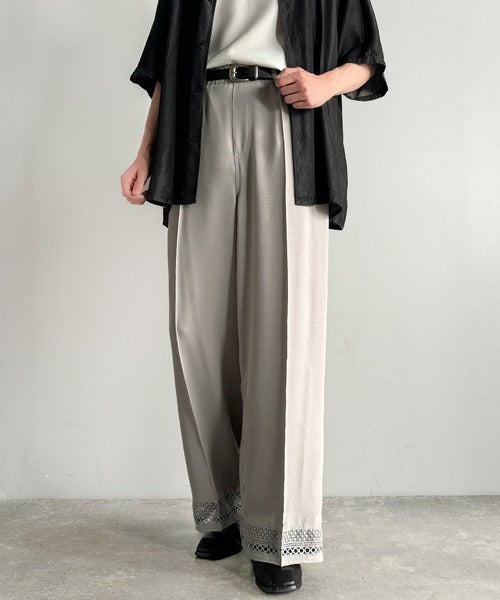「キレイめ×抜け感」裾レース切り替えリラックスイージースラックス／Lace Panel Easy Slacks co1010020