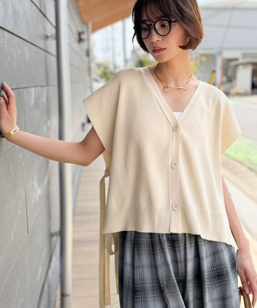 【Classical Evon】楽ちんと上品は、欲張れる。 ニットベスト×プリーツカットストレートワンピース（セットアップ） ev1260621