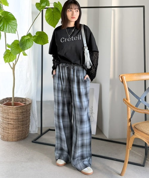 レースでカジュアルの中に女性らしさをプラス!レイヤード風レース袖ドッキングTシャツ（レース柄アソート） ce1010561