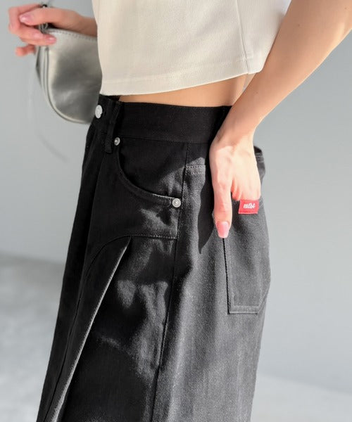 【mily bilet】後ろ姿映え確定♪インして可愛い、春夏のマストアイテム。 綿100%切り替えタックカーブパンツ mi0789011