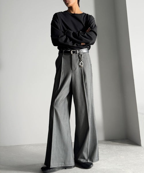 【Classical Origin】「美しい落ち感。」 ワンタックセンタープレスフレアスラックス／One-tuck center-pressed flared slacks co1150042