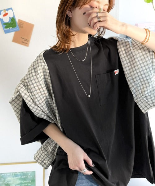 《JaVaジャバコラボ》大人のこなれ感漂う。 綿100％ビッグポケットオーバーサイズTシャツ（半袖） jv1260540