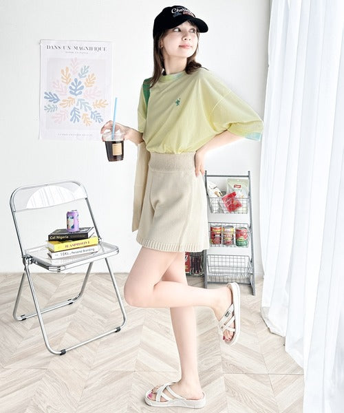 レトロでポップな大人リンガーT。胸刺繍タイダイリンガー半袖T ce1050158
