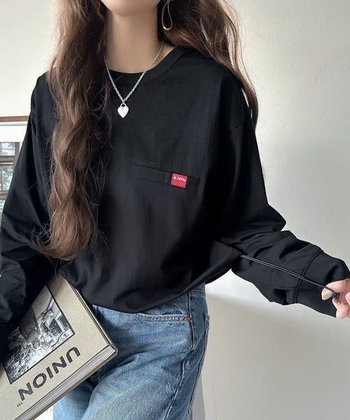 《JaVa ジャバコラボ》シンプルなのに格上げ。綿100％シルケット素材裾ドロストオーバーサイズTシャツ（長袖） jv1050408