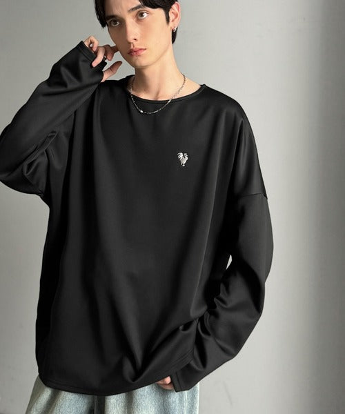 【Classical Origin】「洗練モードな一枚」。Double-Knit Fabric Thumb Hole Dolman T-Shirt／ダンボール素材サムホール付きドルマンTシャツ（長袖） co1010031