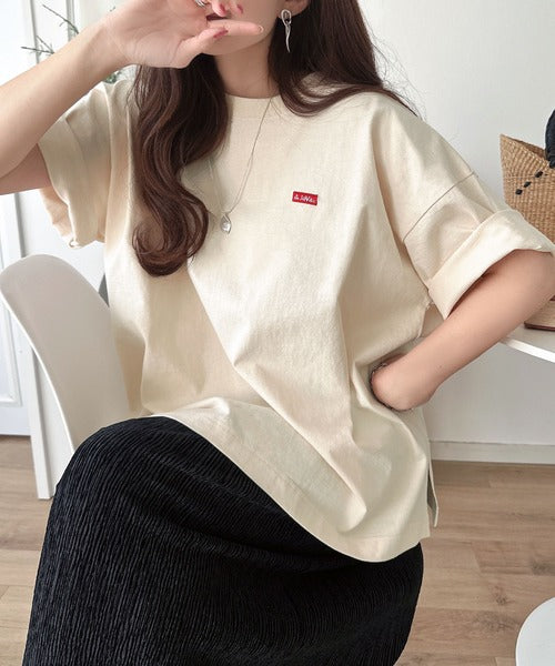 《JaVaジャバコラボ》背中で語る。綿100％バックグラフィック刺繍Tシャツ（半袖） jv1050357